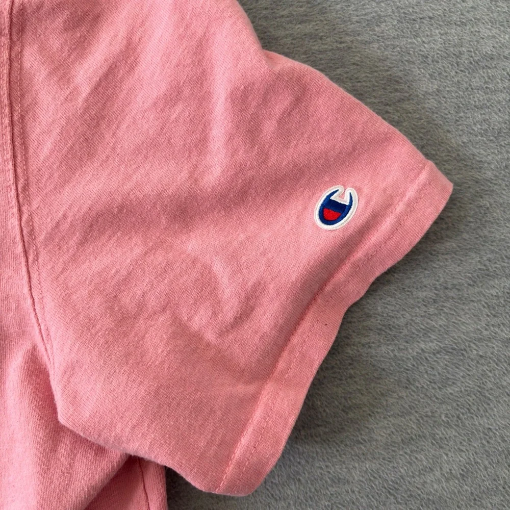 Champion Mens Large Pink Mirrored Logo Short Sleeve Graphic T-Shirt Crew Neck - Picture 4 of 8